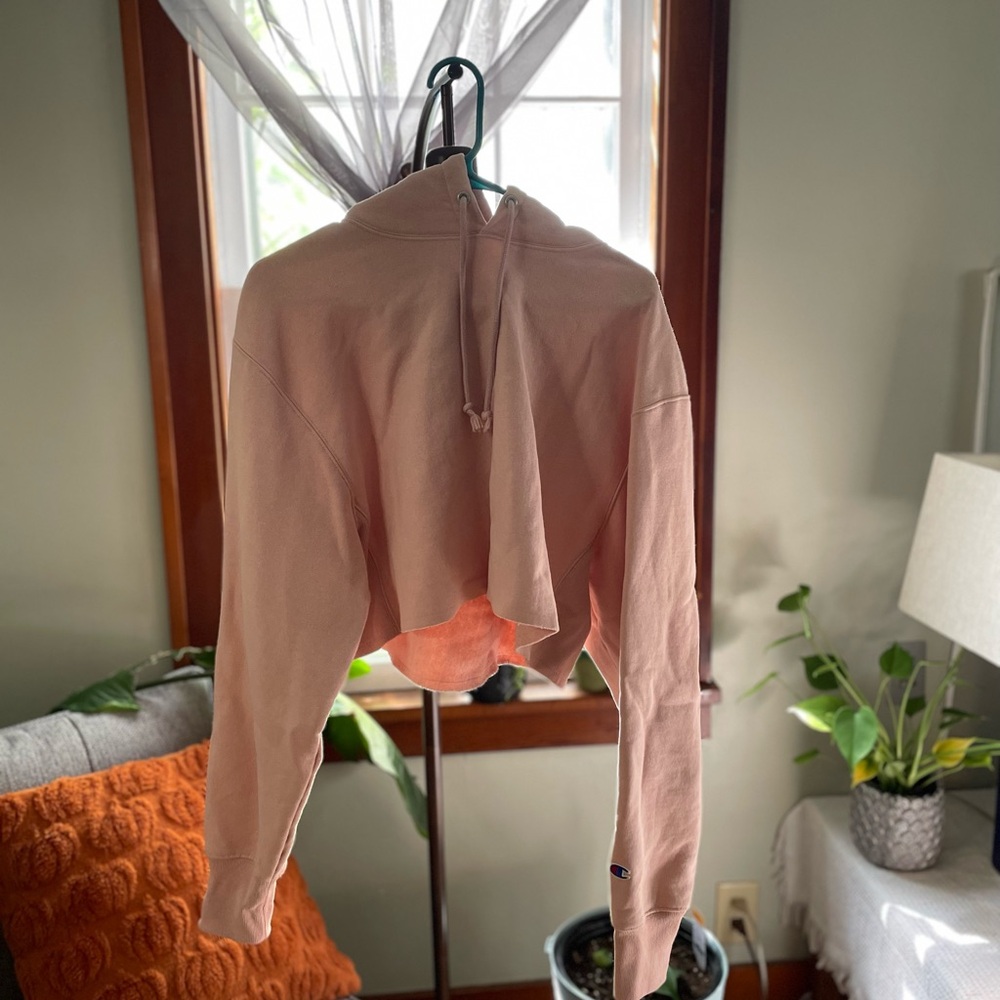 Champion Blush Reverse Weave Cropped Hoodie